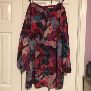 Floral printed long sleeve dress